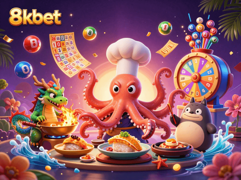 Experience the dynamic magic of 8kbet's online casino with vibrant characters and thrilling games.