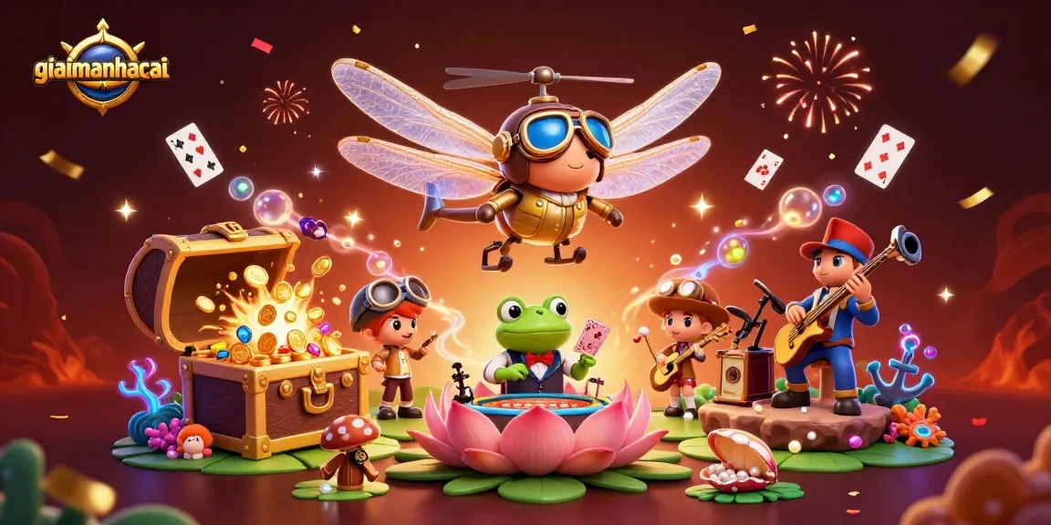 Engage in exciting winning chances with giaimanhacai's vibrant animated casino scene featuring dynamic characters.