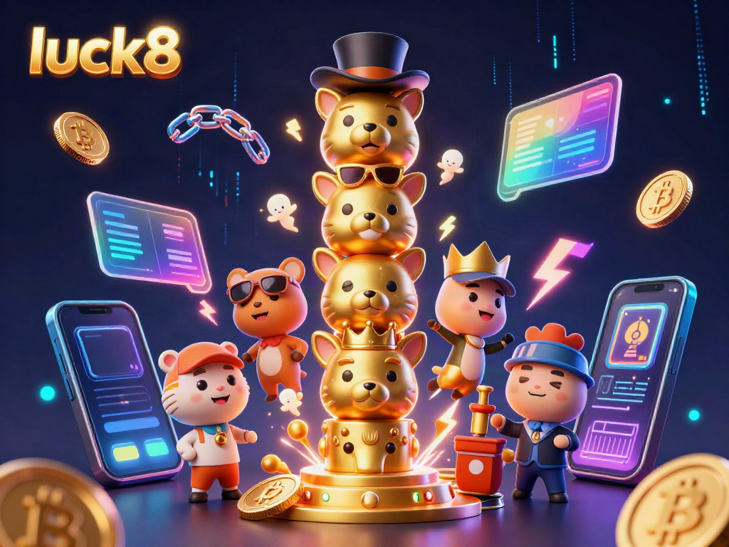 Experience the excitement at luck8 with vibrant casino elements and a unique golden totem.