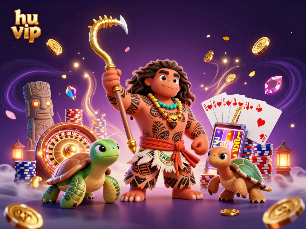 Experience immersive gaming at hu vip with vivid 3D characters and exciting casino elements.