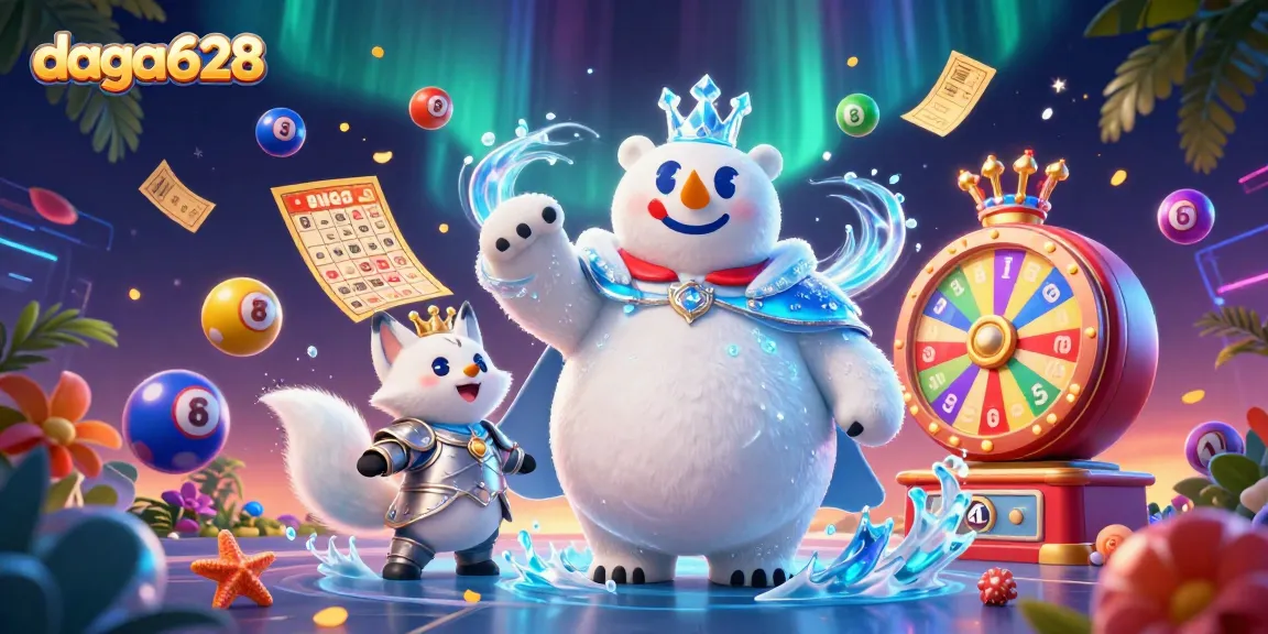 Dive into the excitement of daga628 with vibrant lottery elements and majestic characters.