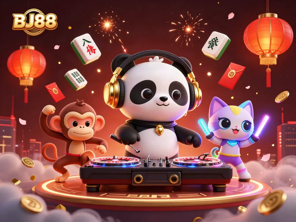 BJ88 brings excitement to online gambling with vibrant 3D characters engaging in lively casino action.