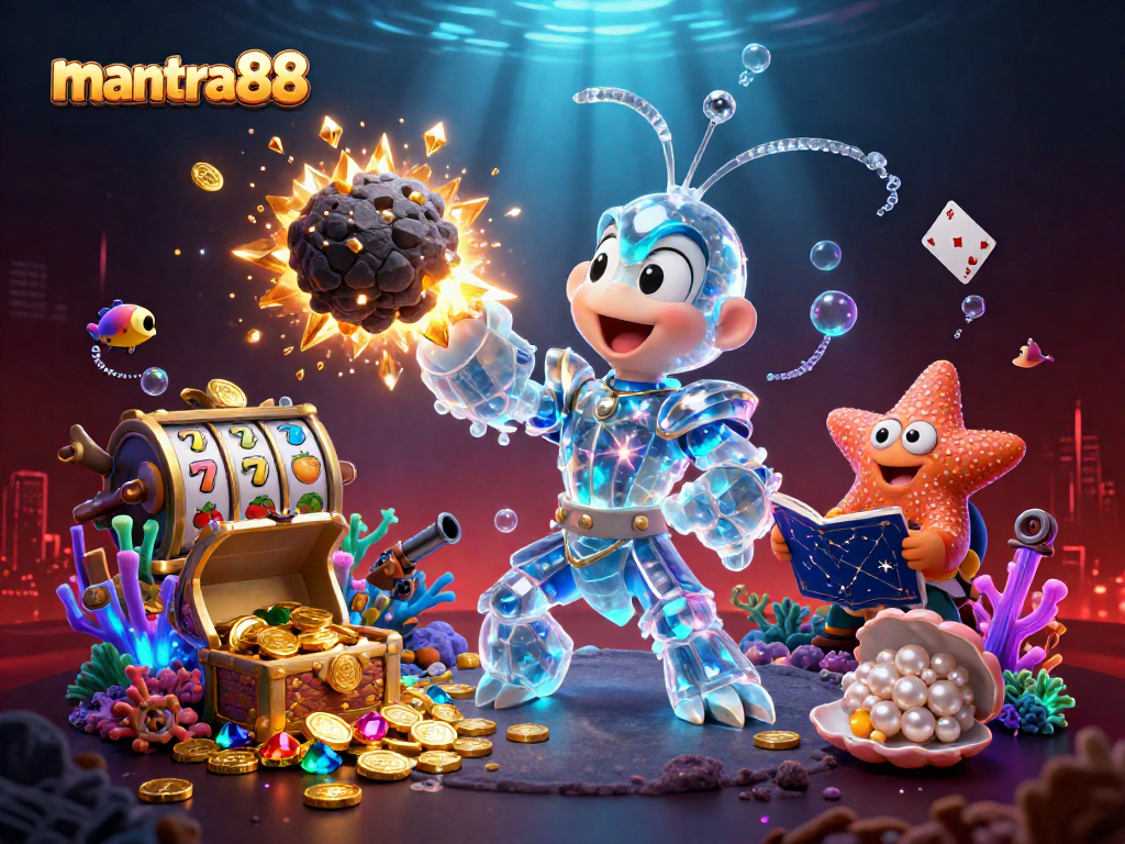 Engage with mantra88's thrilling slots through a vibrant 3D underwater casino adventure.
