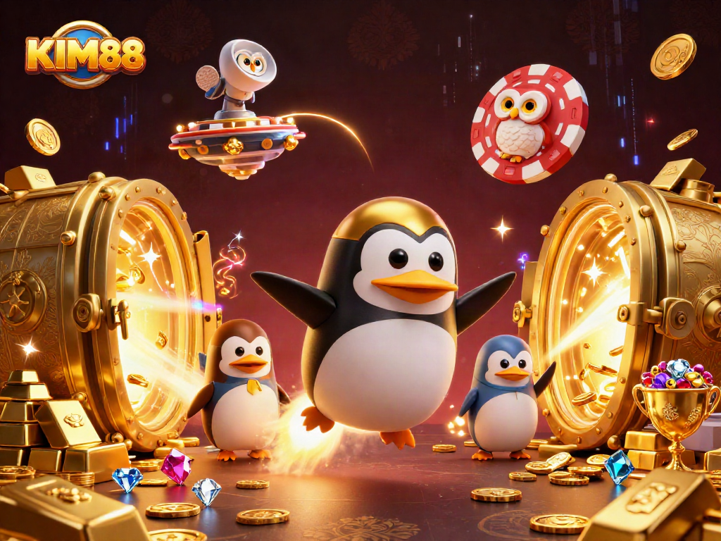 KIM88 engages gamblers in an exciting casino adventure with a vibrant digital illustration.
