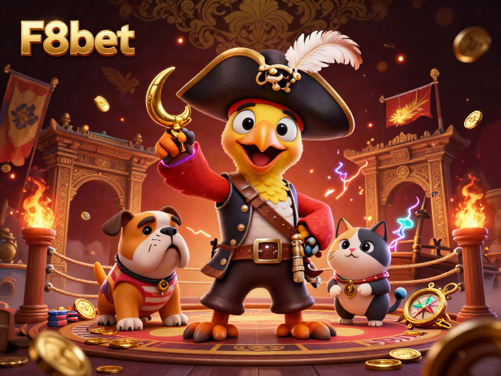 Engage in thrilling gaming at F8bet with vibrant casino atmosphere and dynamic characters.