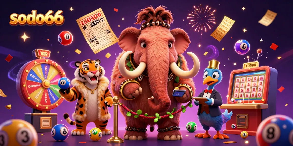 Win big with SODO66 in a vibrant casino scene featuring unique characters.