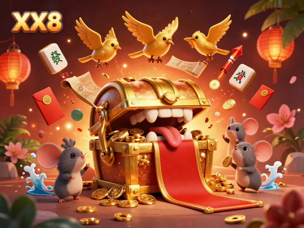 Engage with the thrilling adventure of XX8 in an enchanting casino-themed illustration.