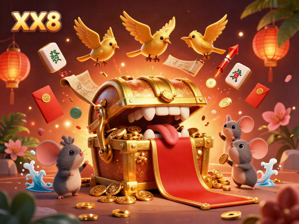Engage with the thrilling adventure of XX8 in an enchanting casino-themed illustration.