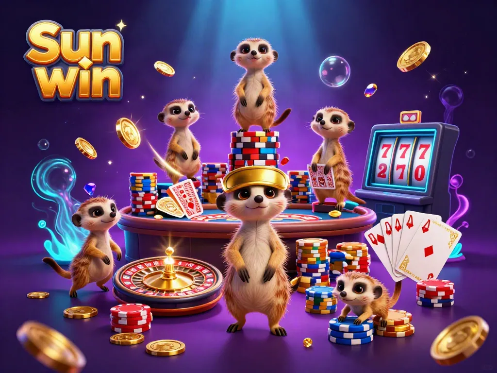 Experience thrilling fun at Sun win with engaging casino-themed meerkats in action.