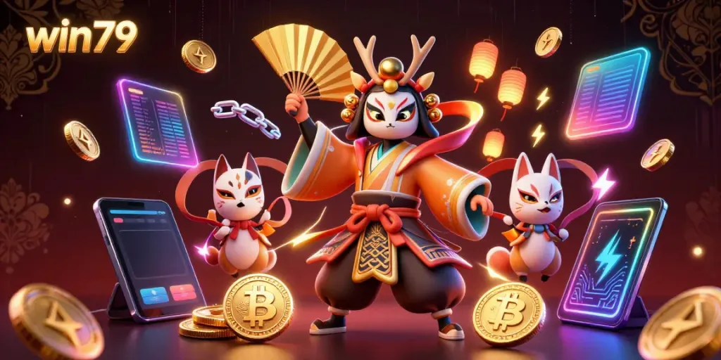 Play thrilling games on win79 with kabuki warrior and kitsune in 3D action.