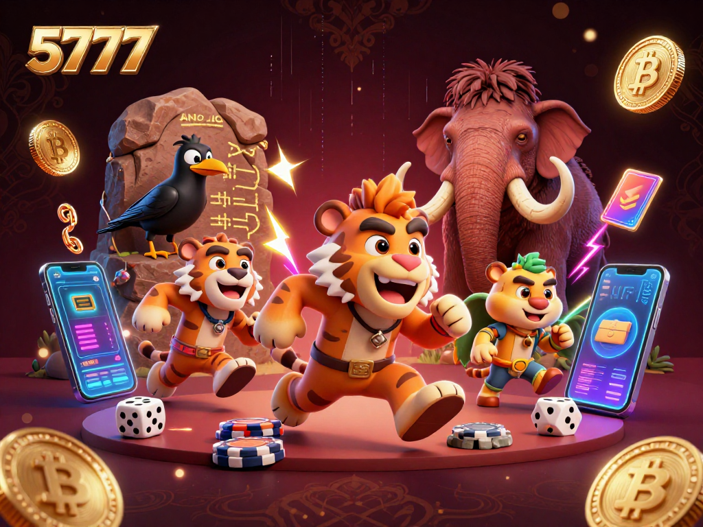 Join the vibrant game at 5777 online with exclusive slots, showcasing an energizing prehistoric casino.