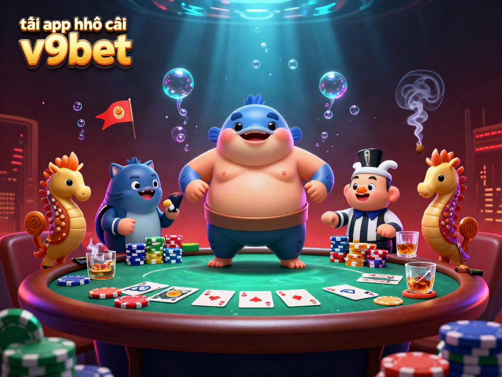 Engage in thrilling moments with tải app nhà cái v9bet showcased in a vibrant 3D underwater casino scene.