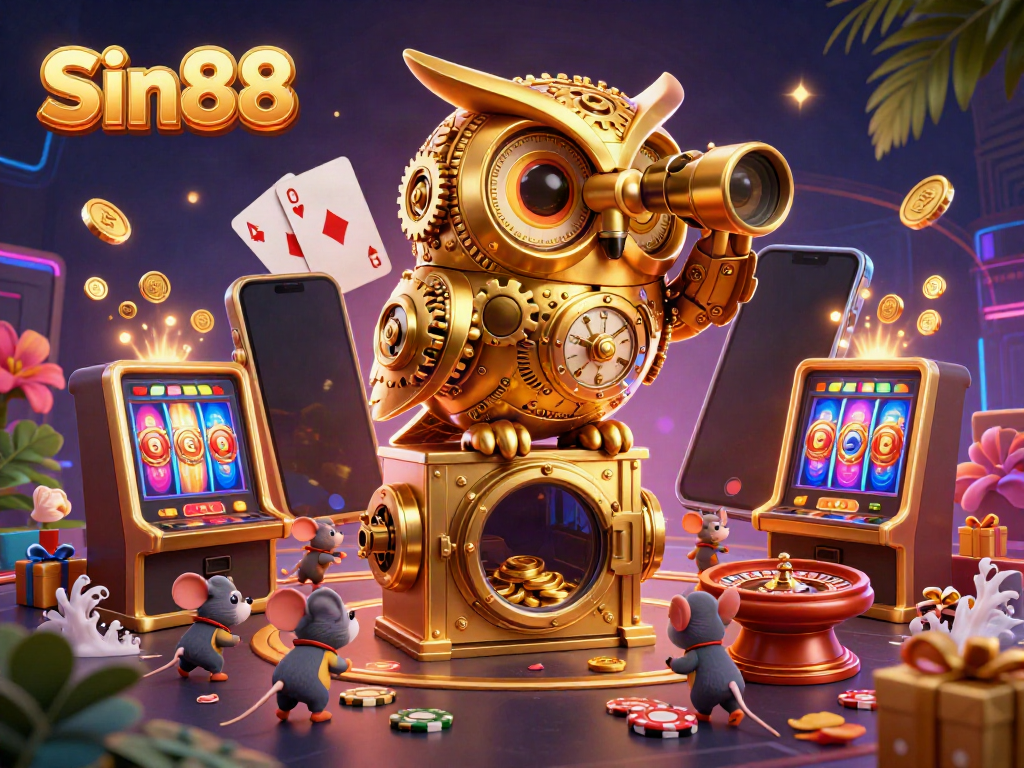 Experience thrilling gameplay at Sin88 with a colorful casino scene filled with fortune.
