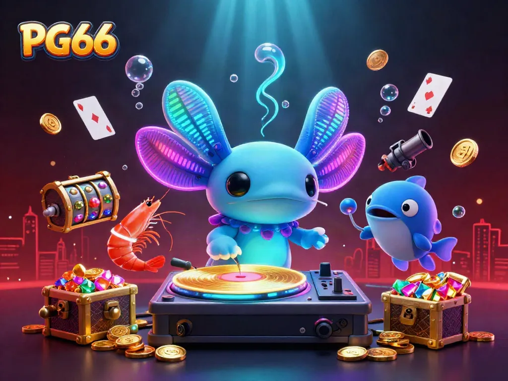 Experience PG66's vibrant underwater gambling scene featuring characters and dynamic game elements.