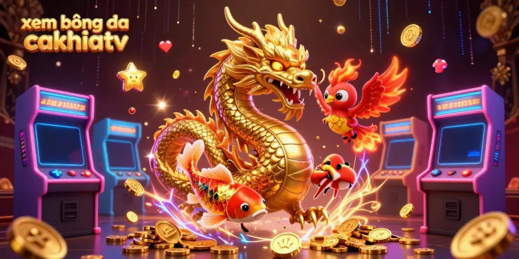 Bet on xem bóng đá cakhiatv in this dynamic illustration featuring gaming and casino elements.
