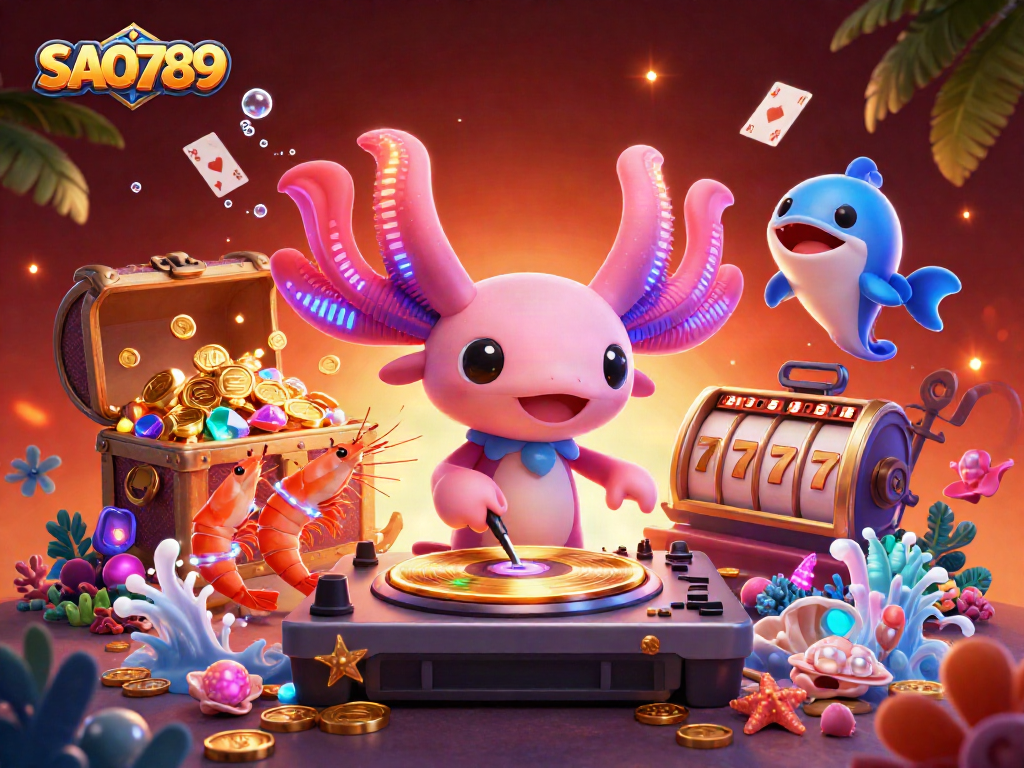Engage with thrilling gameplay at SAO789, featuring vibrant characters in a colorful underwater casino scene.