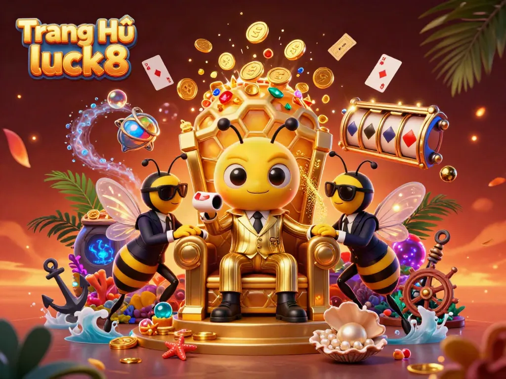 Experience the excitement of Trang Chủ luck8 with slot and casino elements in vibrant 3D illustration.