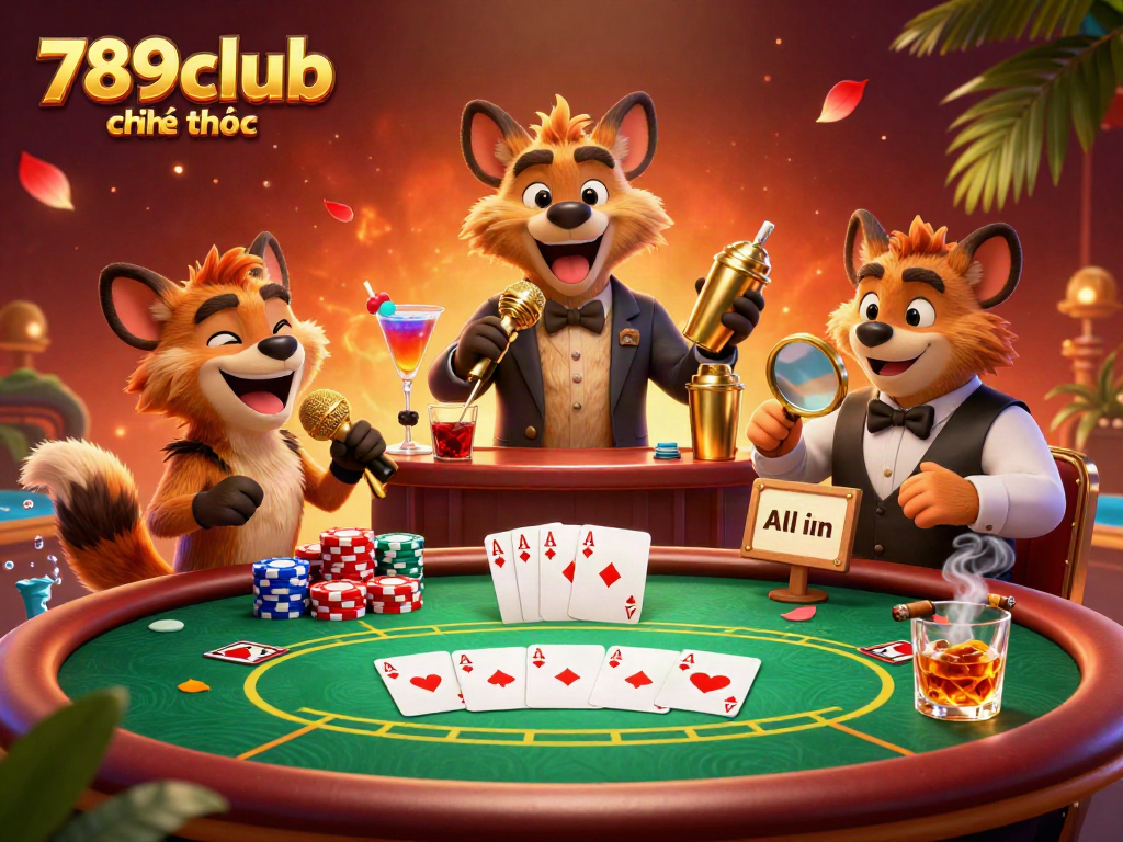 Enter the vibrant casino world of 789club chính thức with cartoon hyenas in action, mixing drinks and telling jokes.
