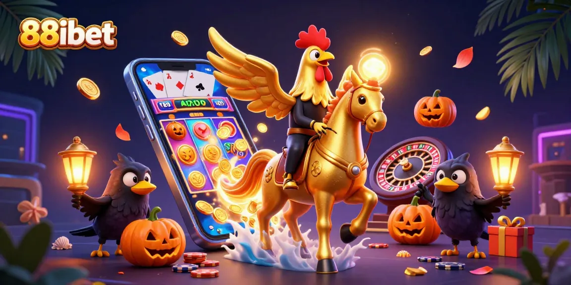 Experience thrilling gaming at 88ibet with colorful slots, golden coins, and dynamic casino action.