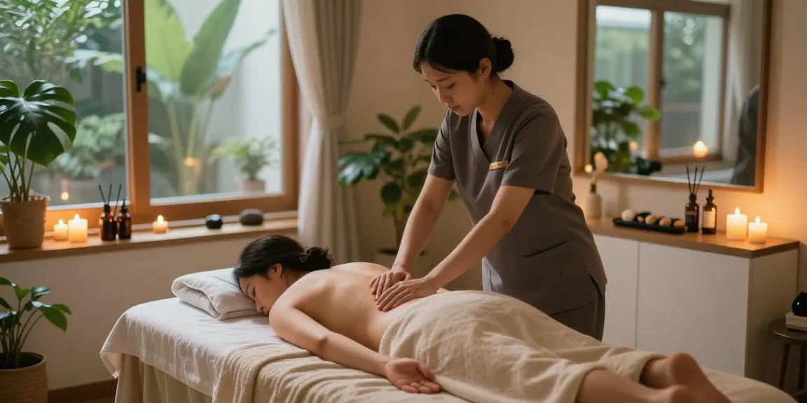 안양출장안마 therapy session with a tranquil atmosphere and skilled therapist