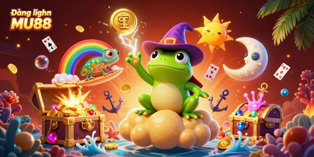 Experience the magic of Đăng nhập MU88 with vibrant characters and golden rewards.