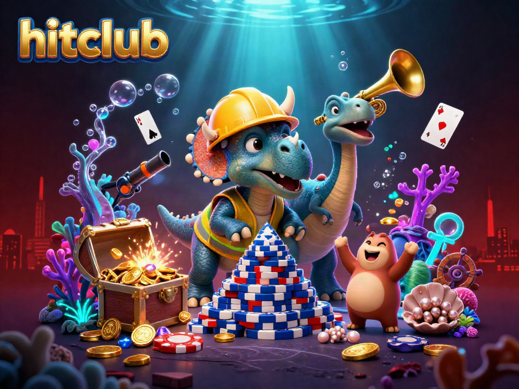 Experience the thrill of hitclub with vibrant characters and rich casino elements in a dynamic underwater scene.