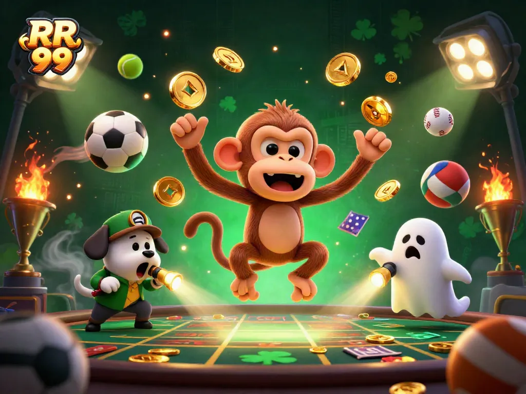 Experience thrilling entertainment with RR 99's vibrant and dynamic gaming atmosphere, featuring engaging characters and elements.