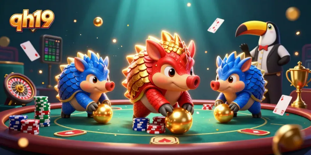 Experience thrilling gameplay at qh19 with vibrant pangolins and dynamic casino elements.
