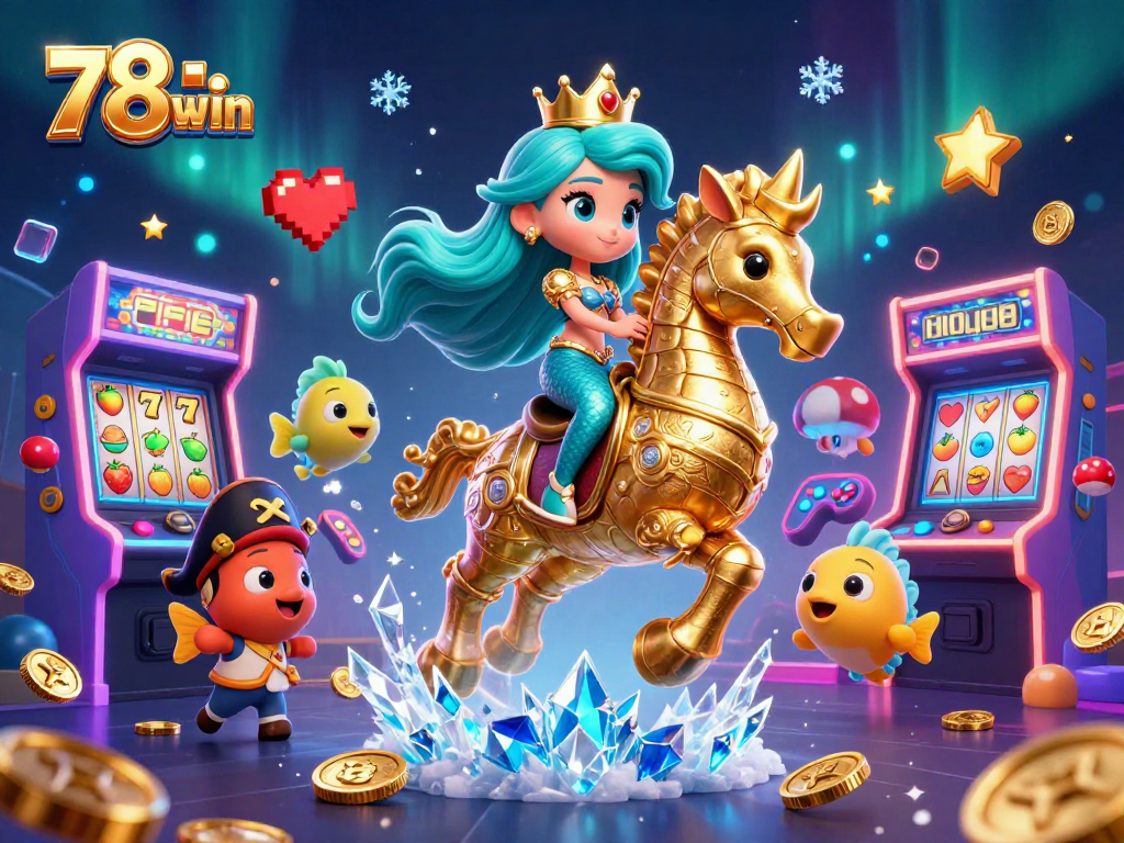 Experience thrilling gameplay with 78win, immersing in a vibrant fantasy casino under the sea.