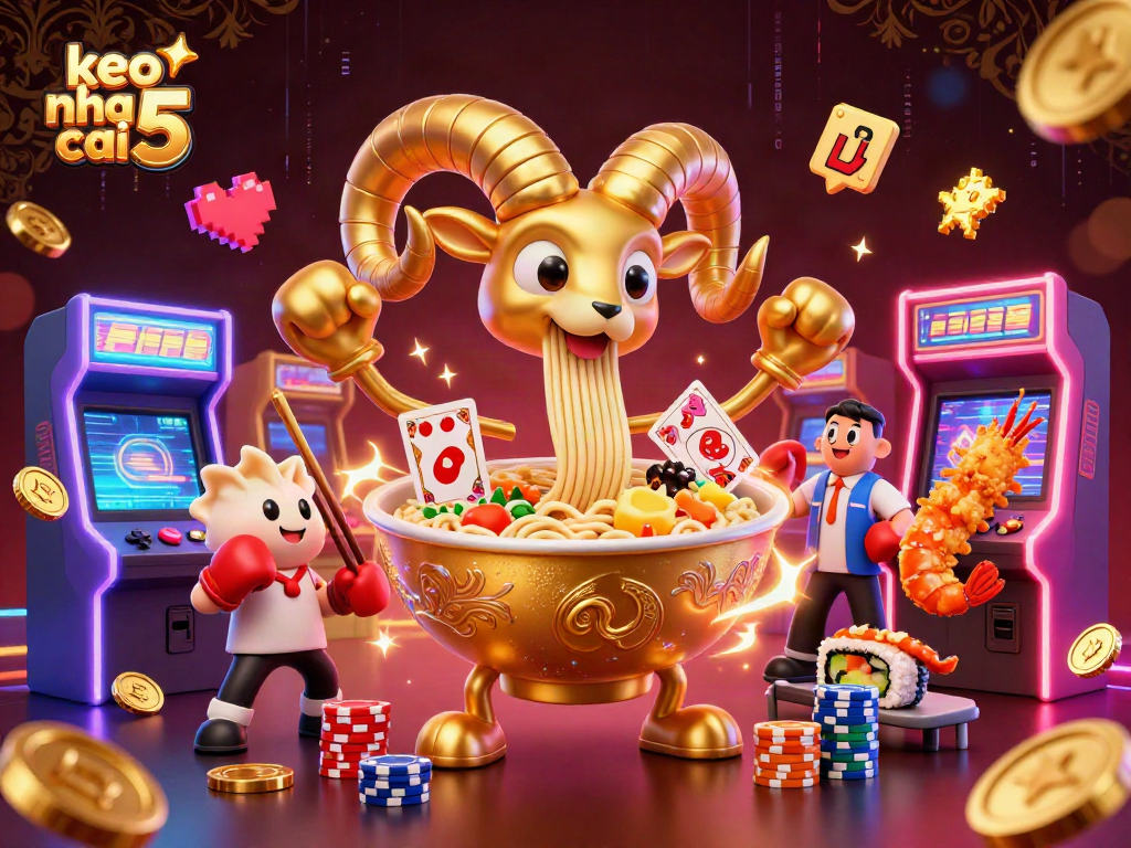 Bet on keo nha cai 5 with colorful characters in a lively digital casino scene.