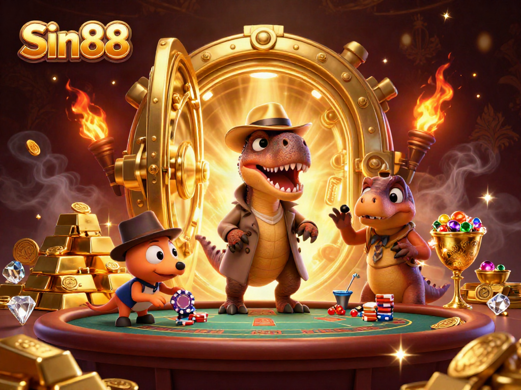 Experience thrilling gameplay at Sin88 with a velociraptor card counter and stegosaurus pit boss!