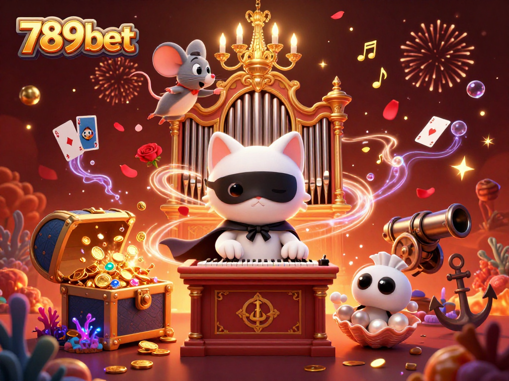 Play exciting casino games and win big with 789bet in an immersive themed illustration.
