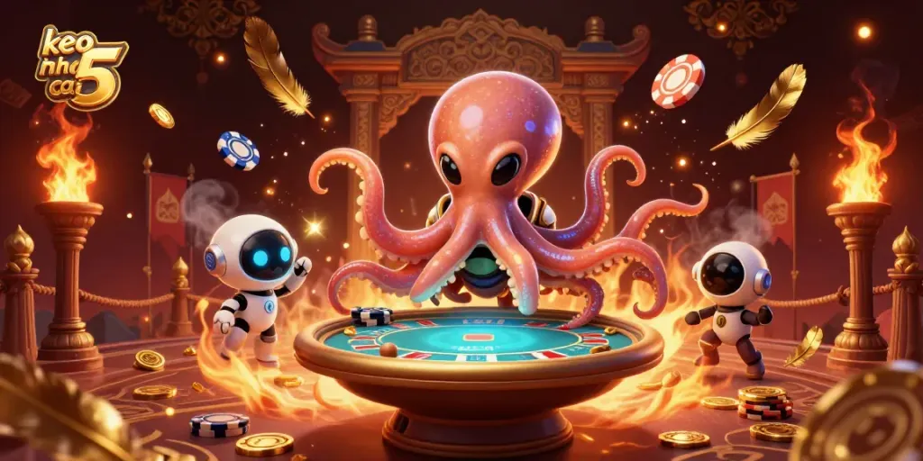 Engage with the keo nha cai 5 action at a lively poker table with a vibrant alien theme.