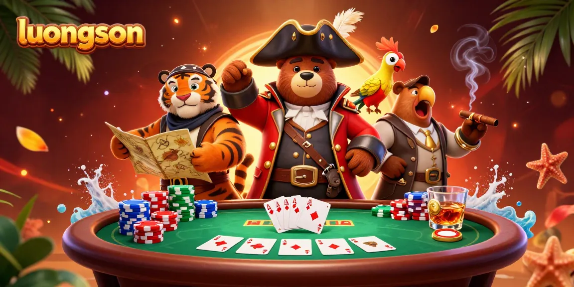Experience immersive gambling thrills with luongson's colorful 3D casino artwork featuring dynamic characters.