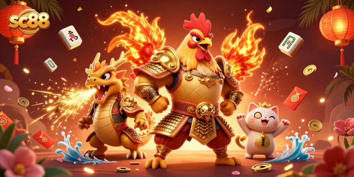 Experience thrilling gameplay with sc88's dynamic casino elements in vibrant 3D illustration.