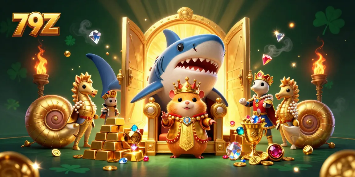 Experience the thrill of 79Z, a vibrant casino world with treasures and a royal hamster king.