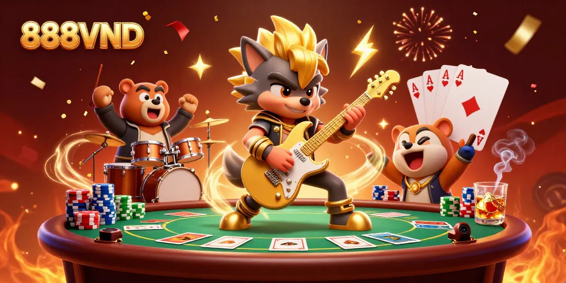 Experience the excitement of winning with 888VND in a vibrant casino illustration.