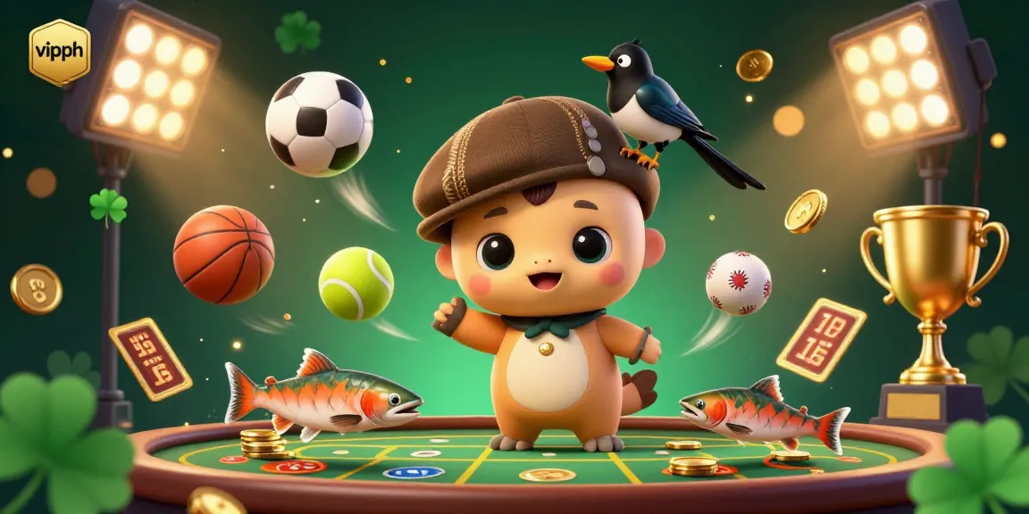 Experience thrilling betting at vipph with a vibrant casino scene featuring cartoon characters and dynamic game elements.