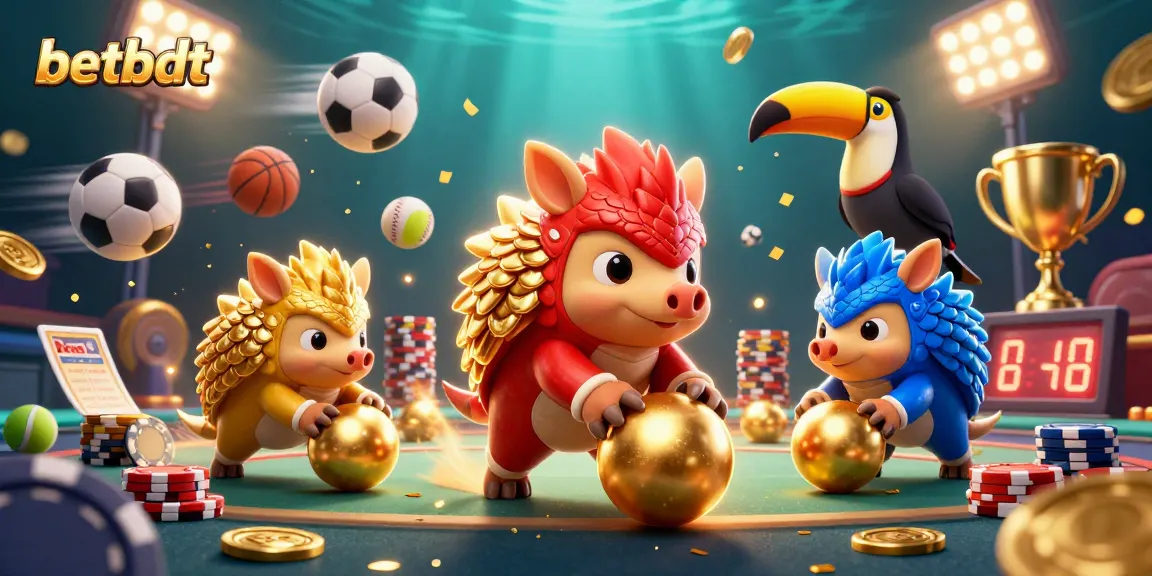 Engage in thrilling gameplay with betbdtt as rival pangolins compete in a dynamic casino scene.