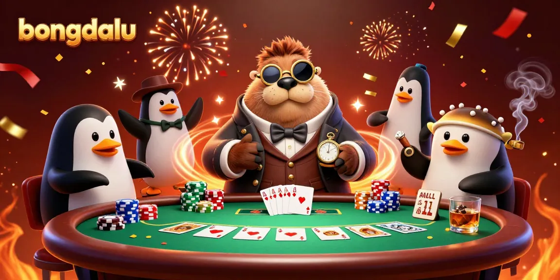 Bongdalu offers thrilling poker action with a walrus, penguin dealer, and bluffing pufferfish at a vibrant underwater table.