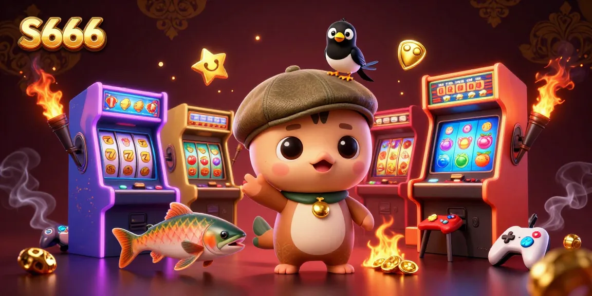 S666 engages players with vibrant 3D slot machine elements, cute characters, and casino excitement.