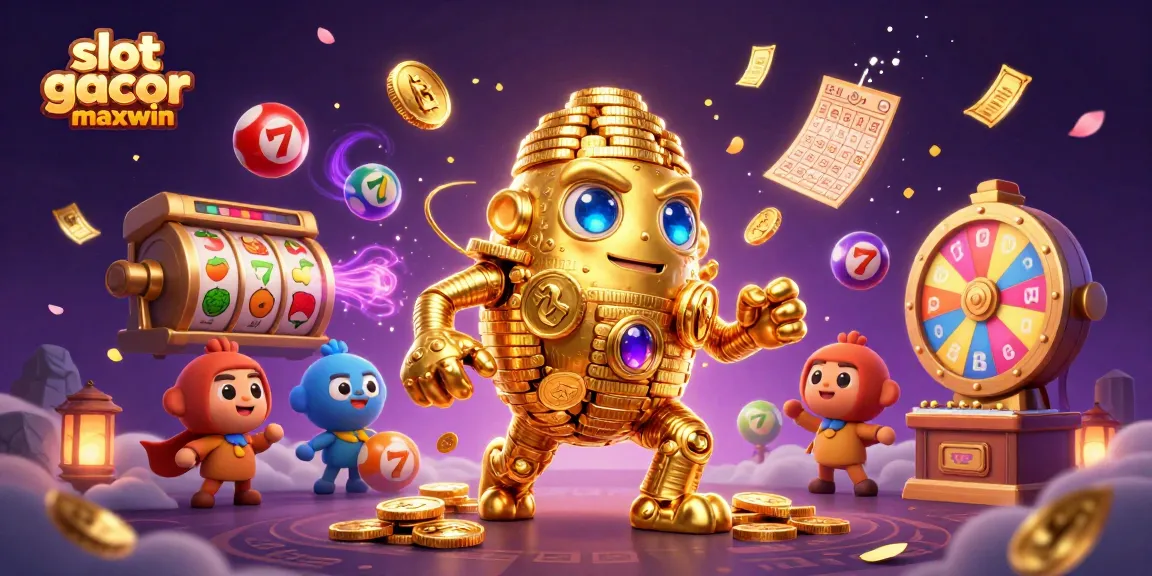 Engage with slot gacor maxwin featuring vibrant slot symbols and gold coins in an energetic 3D casino scene.