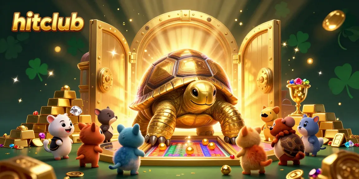 Hitclub players enjoying vibrant casino fun with golden treasures in a dynamic 3D scene.