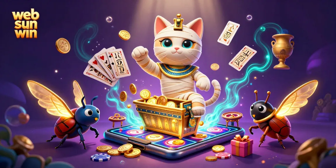 Engage with the web sun win gaming experience featuring a lively Egyptian mummy character in a dynamic casino scene.
