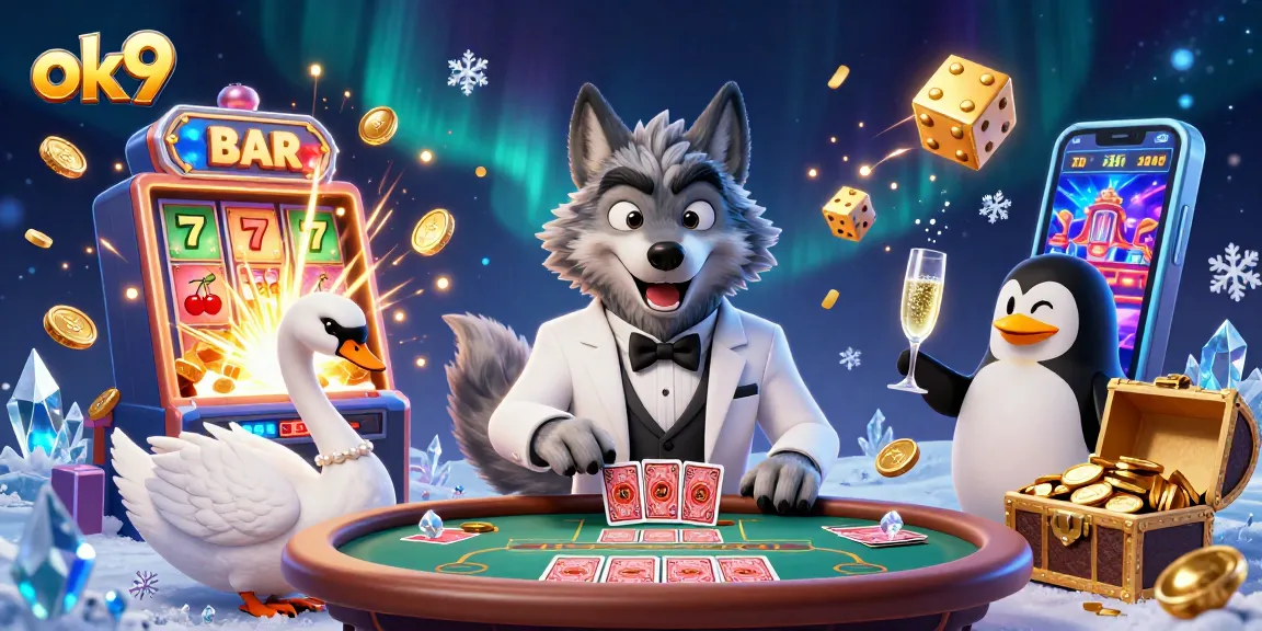 ok9 delivers thrilling gambling experiences with elegant characters at a vibrant casino scene.