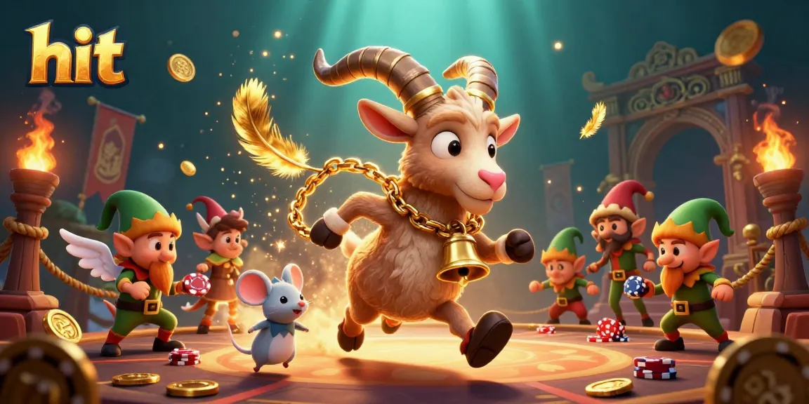 Hit the jackpot with a festive 3D scene featuring Krampus, an angel mouse, and mischievous gremlins.