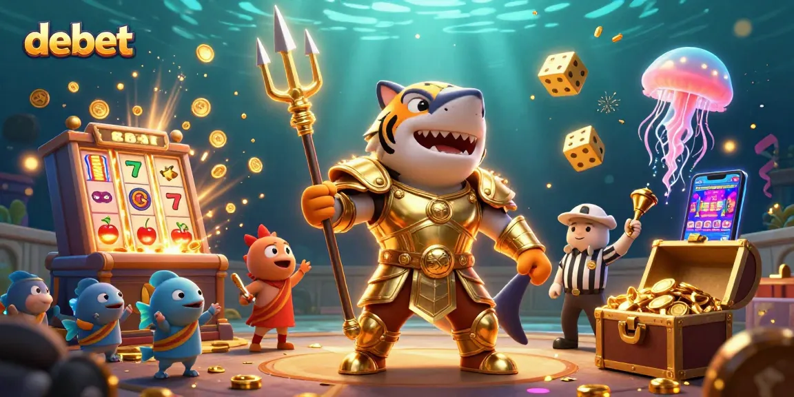 Engage with debet's exciting underwater casino adventure featuring vibrant characters and games.