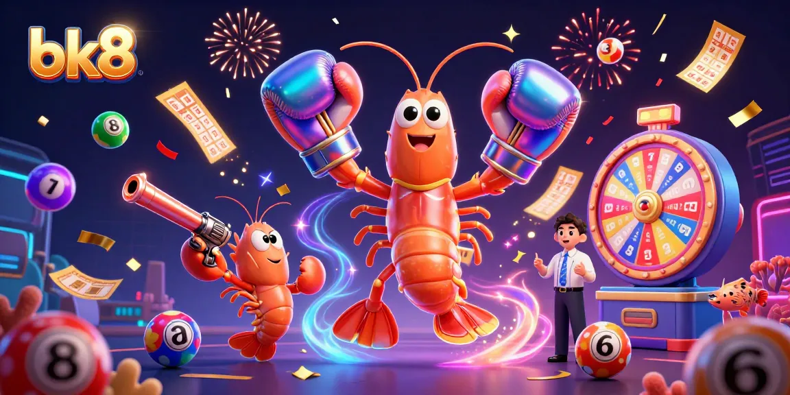 Engage in thrilling lottery action with bk8's vibrant illustration of vibrant characters and dynamic game elements.