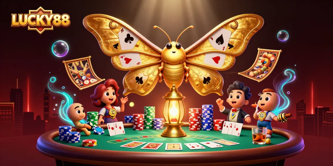 Experience thrilling moments with LUCKY88 in this vibrant 3D casino illustration.